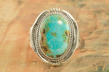 Genuine Boulder Turquoise Sterling Silver Ring